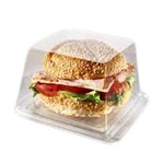 PETE Square Sandwich Container With Lid, Clear, Large 260/260