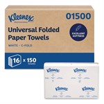 C-Fold Paper Towels, 1-Ply, 10.13 x 13.15, White, 150/Pack, 16 Packs/Carton