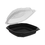 Culinary Lites Polypropylene 1-Compartment Hinged Container, 9" x 9", 39 oz 120/CS