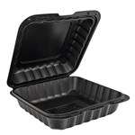 EcoSystems MFPP 1-Compartment Hinge Container, Black, 8" x 8", 1/CS/150 150/CS