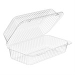 Essentials SureLock PET Rectangular Clamshell Container, Clear, 60 oz, 8.88" x 5.31" x 3.38" 500/CS