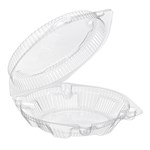 Essentials SureLock PET Round Clamshell Pie Container, Clear, 61 oz, 8.88" x 9.25" x 2.56" 200/CS