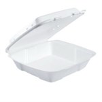 Performer EPS 1 Compartment Container with Lid, White, Large, 1/CS/200 2/100