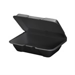 Snap-It Hinged Container Vented Large 9-3/16 x 6-1/2 x 3-1/16 Black 2/100