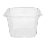 EcoSystems 30% Post Consumer rPET Square Deli Container, 16oz, Clear, 4", 1/CS/600 6/100/CS