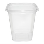 EcoSystems 30% Post Consumer rPET Square Deli Container, 32 oz, Clear, 4", 1/CS/600 6/100/CS