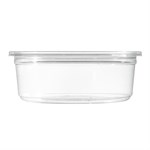 EcoSystems 50% Post Consumer rPET Round Deli Container, 8 oz, Clear, 1/CS/500 10/50/CS