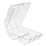 Plastic 6 Count Hinged Container, Clear, 8.25" x 5" x 3.25" 192/CS