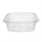 EcoSystems 30% Post Consumer rPET Square Deli Container, 8 oz, Clear, 4", 1/CS/600 6/100/CS