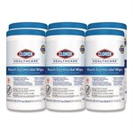 Bleach Germicidal Wipes, 1-Ply, 6.75 x 9, Unscented, White, 70/Canister