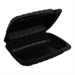 Empress Earth Hinged Container Mineral Filled PP 9" x 6" Hoagie Black 6 / 25 cs
