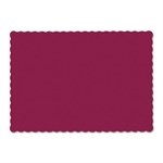 Placemats, Smooth Surface, Scalloped Edges, 13.5" x 9.5", Burgundy, 1,000/Carton