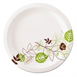 6.87" Mediumweight Pathways Soak-Proof Shield Paper Plates, dia, Green/Burgundy, 125/Pack, 8 Packs/Carton