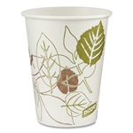 8oz Pathways Paper Hot Cups, White/green, 50/pk
