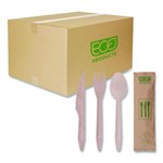 Wood Cutlery, Fork/Knife/Spoon/Napkin, Natural, 500/Carton