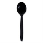 Heavyweight Wrapped Polypropylene Cutlery, Soup Spoon, Black, 1,000/carton
