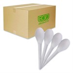 Plantware Compostable Cutlery, Spoon, 6", Pearl White, 50/pack, 20 Pack/carton