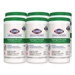 CloroxHth Hydrogen Peroxide Cleaner Disinfectant Wipes, 9 x 6.75, Unscented, White, 95/Canister, 1 PK