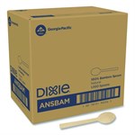 Bamboo Cutlery, Spoon, Light Golden, 100/Pack, 10 Packs/Carton