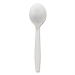 Heavyweight Polypropylene Cutlery, Soup Spoon, White, 1000/carton