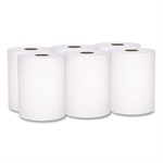 Universal 100% Recycled Fiber Hard Roll Paper Towels, 1-Ply, 8" x 800 ft, White, 6 Rolls/Carton
