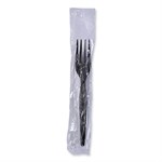 Heavyweight Wrapped Polystyrene Cutlery, Fork, Black, 1,000/ct