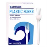 Mediumweight Polystyrene Cutlery, Fork, White, 100/box