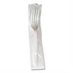 Heavyweight Wrapped Polystyrene Cutlery, Fork, White, 1,000/ct