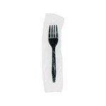 Meadoware Cutlery, Individually Wrapped, Fork, Black, 1,000/ct