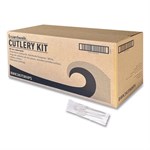 Three-Piece Cutlery Kit, Fork/Knife/Teaspoon, Mediumweight, White, 250/Carton