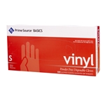 Prime Source Basics Vinyl Powder Free Glove, Clear, Small 1000/cs
