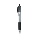 Universal 12 pcs Comfort Grip Retractable Ballpoint Pen, 1mm, Black Ink, Clear Barrel