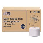 Universal Bath Tissue Roll with OptiCore, Septic Safe, 1-Ply, White, 1,755 Sheets/Roll, 36/Carton