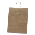 13x7x17 Kari-Out Kraft Paper Bags, Natural Kraft Flat Handles, Natural, 250/cs
