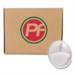 Foam Dinnerware, 3-Compartment Plate, 9" dia, White, 125/Sleeve, 4 Sleeves/Bag, 1 Bag/Pack
