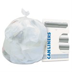 High-Density Waste Can Liners, 45 gal, 12 mic, 40" x 48", Natural, 25 Bags/Roll, 10 Rolls/Carton