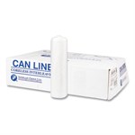 High-Density Commercial Can Liners, 16 gal, 6 mic, 24" x 33", Natural, Interleaved Roll, 50 Bags/Roll, 20 Rolls/Carton