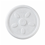 White HIPS Vented Lids for Foam Cups and Containers 1000/cs