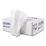 High-Density Commercial Can Liners, 60 gal, 14 mic, 38" x 60", Clear, Interleaved Roll, 25 Bags/Roll, 8 Rolls/Carton