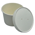 12oz Empress Paper Food / Soup Container w/ Lid White Combo 250/cs