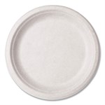 Nourish Molded Fiber Tableware, Compostable, Plate, Sugarcane, 9" dia, White, 500/Carton