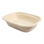 Laminated Fiber Containers, 30 oz, 6.7 x 8.7 x 2.1, Natural, Sugarcane Fiber, 400/Carton
