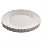 Classicware Plastic Dinnerware Plates, 9" Dia, White, 12/pack