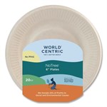 Fiber Plates, 6" dia, Natural, 20/Pack