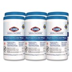 Clorox Bleach Germicidal Wipes, 1-Ply, 6 x 5, Unscented, White, 150/Canister, 6 Canisters/Carton