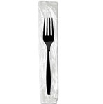 Medium Heavyweight Prime Source Polystyrene Wrapped Fork, Black, 1000/cs