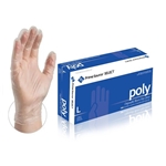 Large Poly Gloves, Prime Source, Clear, 0.3 Mil 500/Box, 4 Boxes/cs