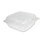 9.3x8.8x3 Dart ClearSeal Hinged-Lid Plastic Containers, Clear, Plastic, 200/cs