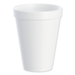 12oz 12J12 Dart Foam Drink Cups, White, 1000/cs