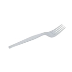 Heavyweight Plastic Cutlery, Forks, White, 100/box